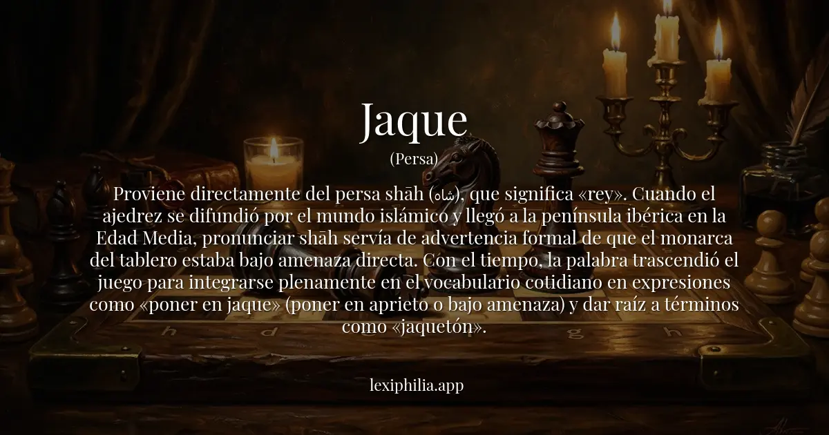 Etimología de Jaque - Lexiphilia