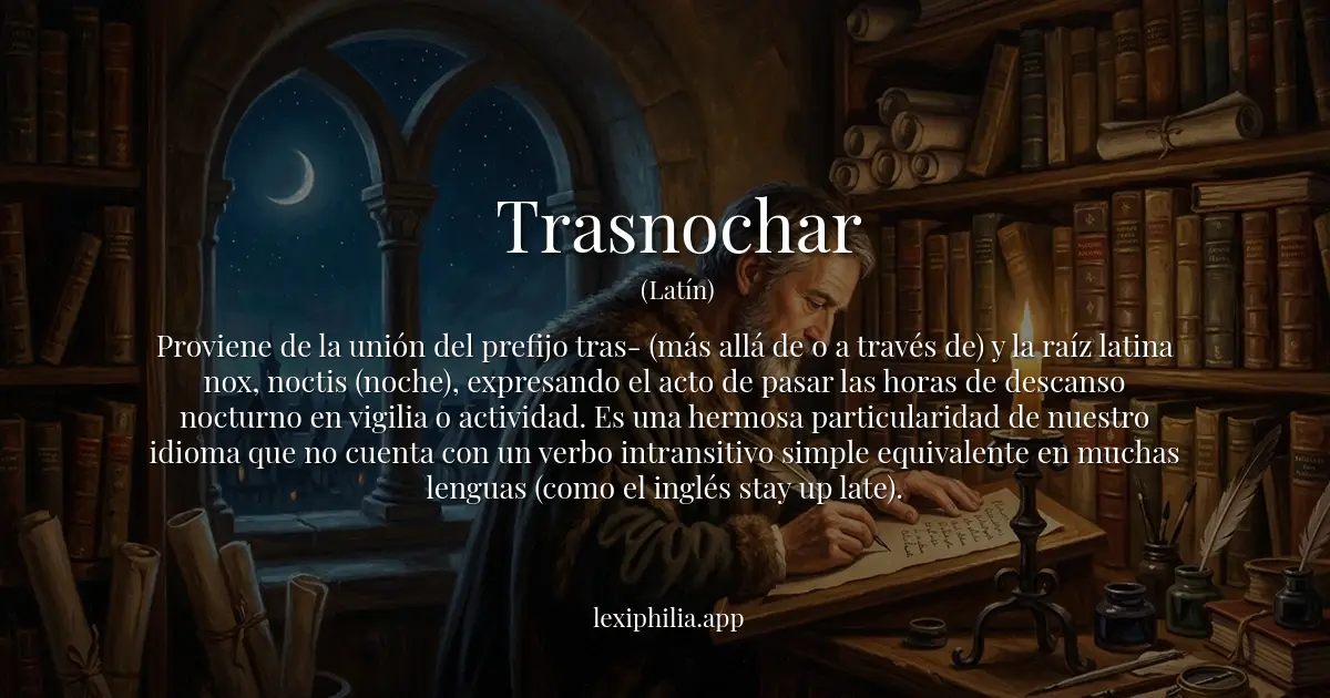 Etimología de Trasnochar - Lexiphilia
