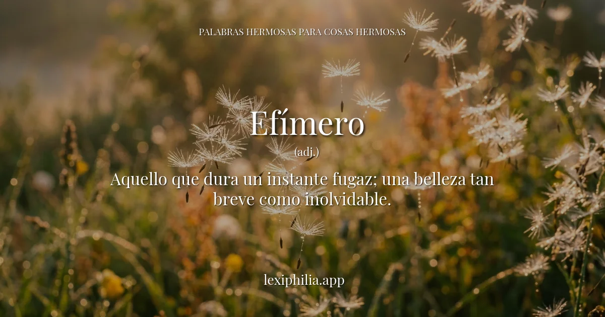 Efímero - Semillas de diente de león flotando en la brisa